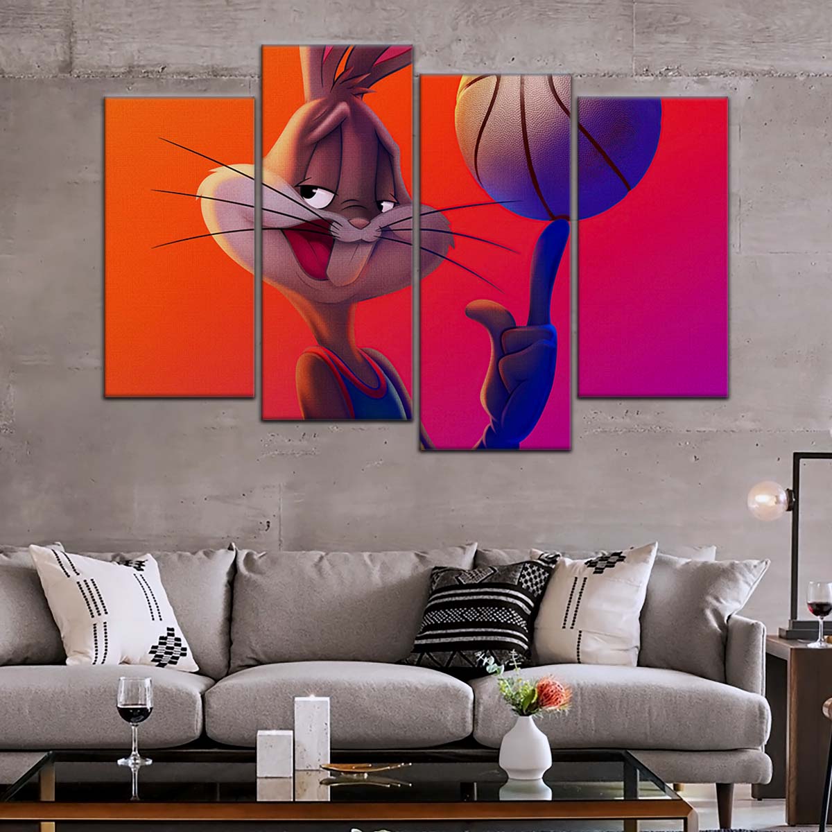 Basketball Wall Art - BK5053 - Bugs Bunny - Basketball Poster - Basketball Canvas