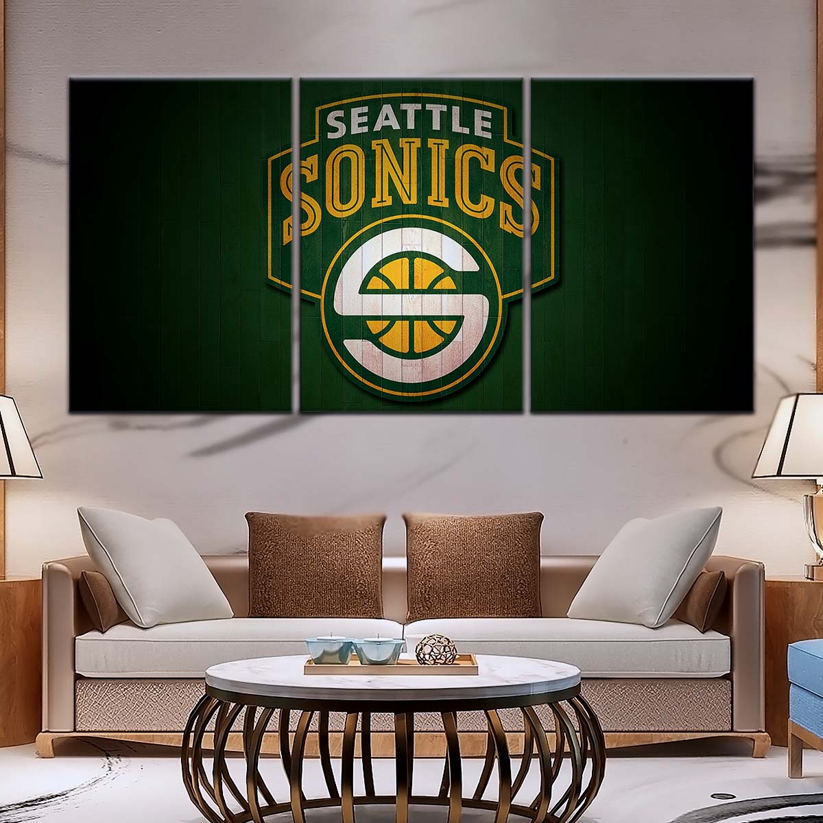 Basketball Wall Art - BK5061 - Seattle Supersonics Sports - Basketball Poster - Basketball Canvas