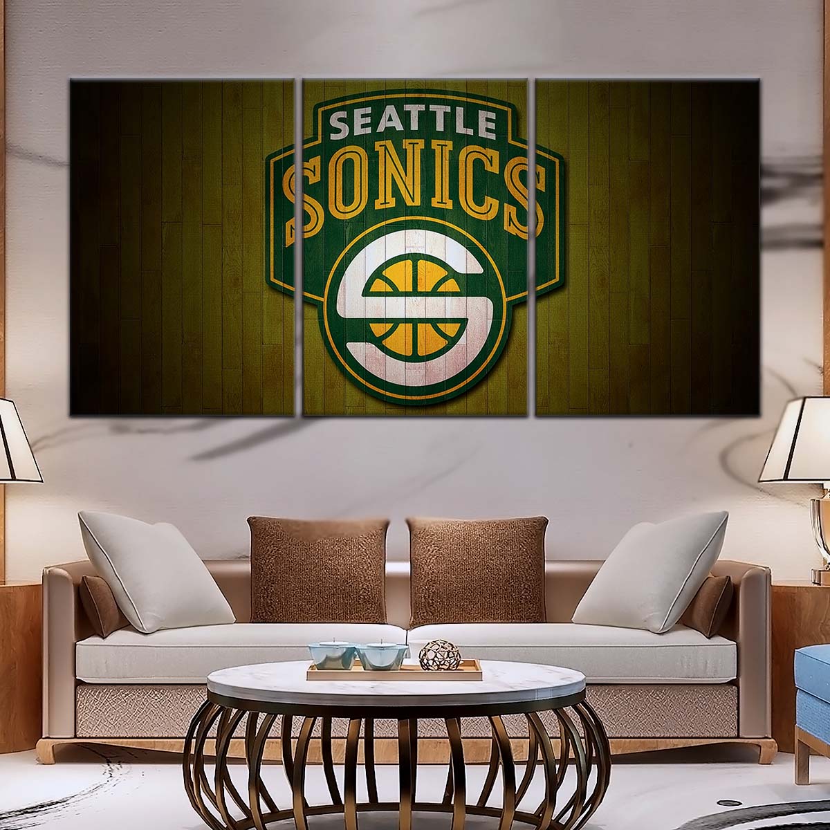 Basketball Wall Art - BK5063 - Seattle Supersonics Sports - Basketball Poster - Basketball Canvas