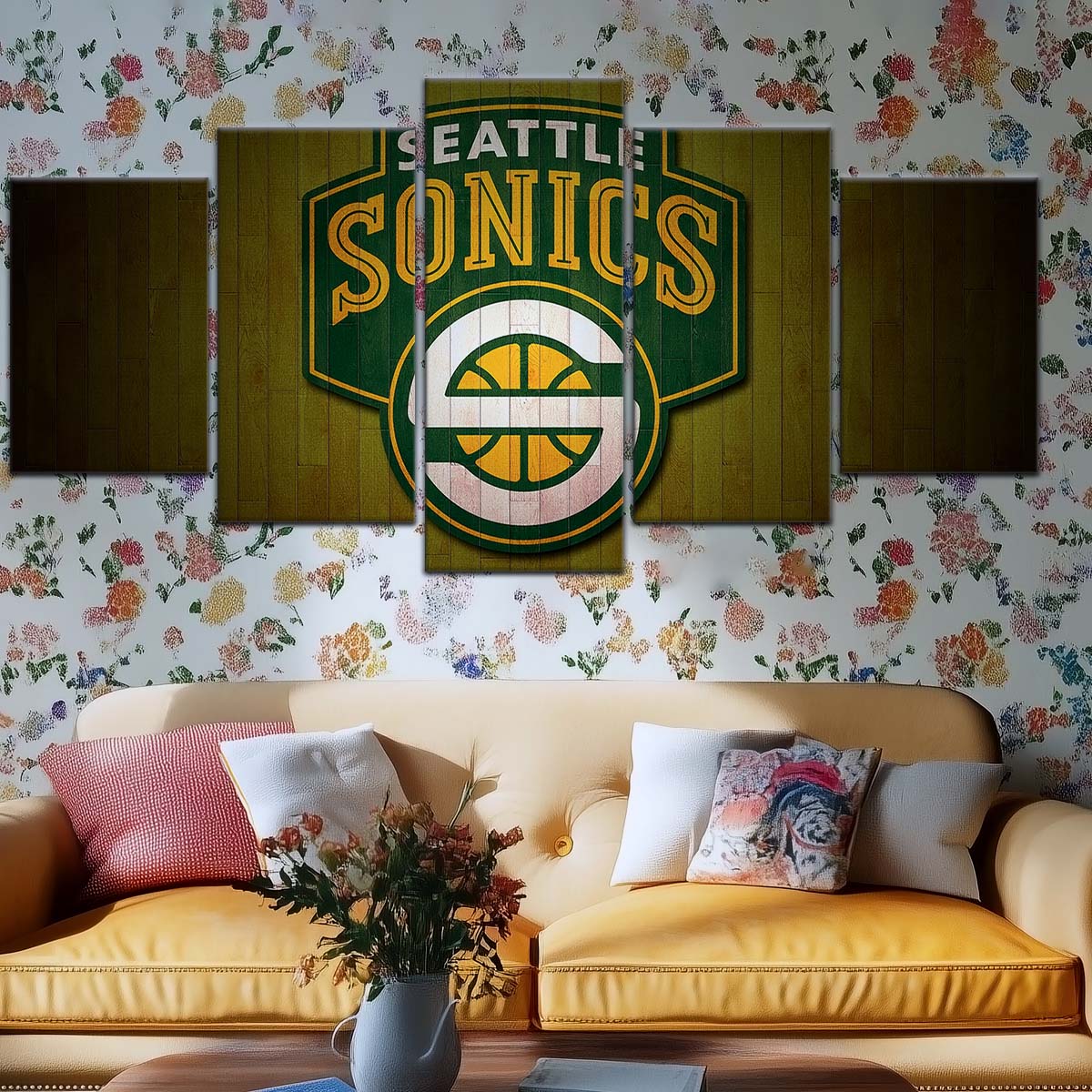 Basketball Wall Art - BK5063 - Seattle Supersonics Sports - Basketball Poster - Basketball Canvas