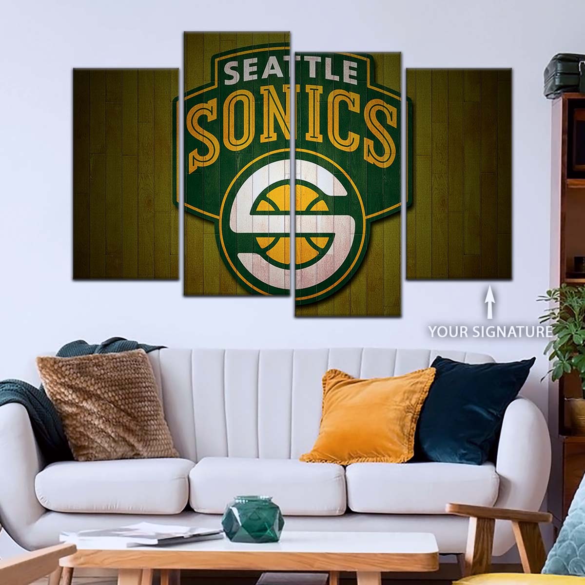 Basketball Wall Art - BK5063 - Seattle Supersonics Sports - Basketball Poster - Basketball Canvas