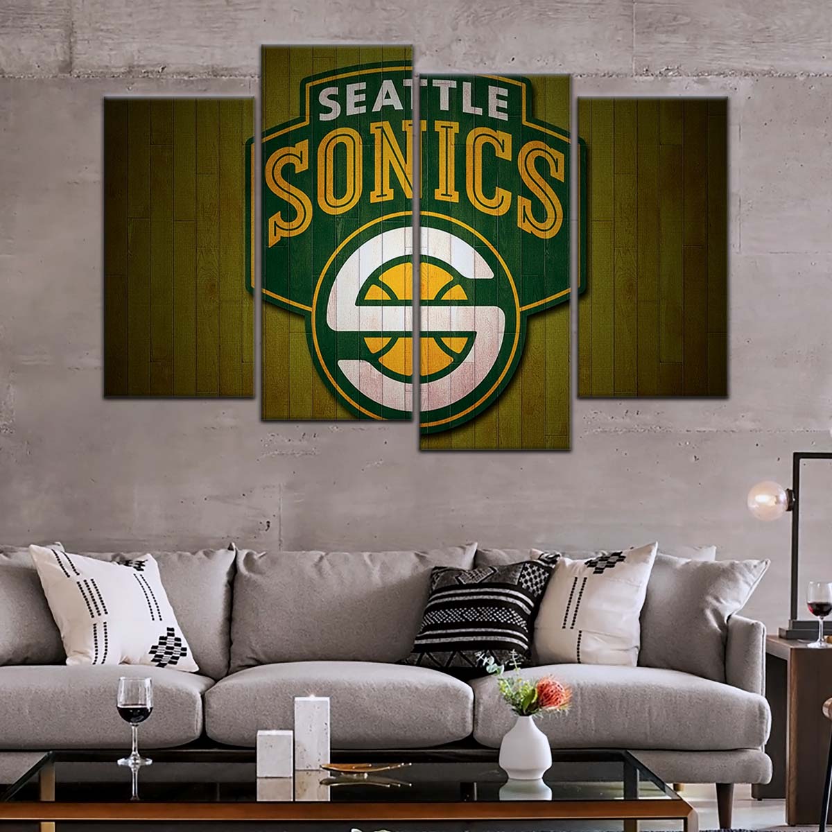 Basketball Wall Art - BK5063 - Seattle Supersonics Sports - Basketball Poster - Basketball Canvas