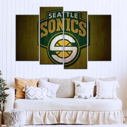 Basketball Wall Art - BK5063 - Seattle Supersonics Sports - Basketball Poster - Basketball Canvas