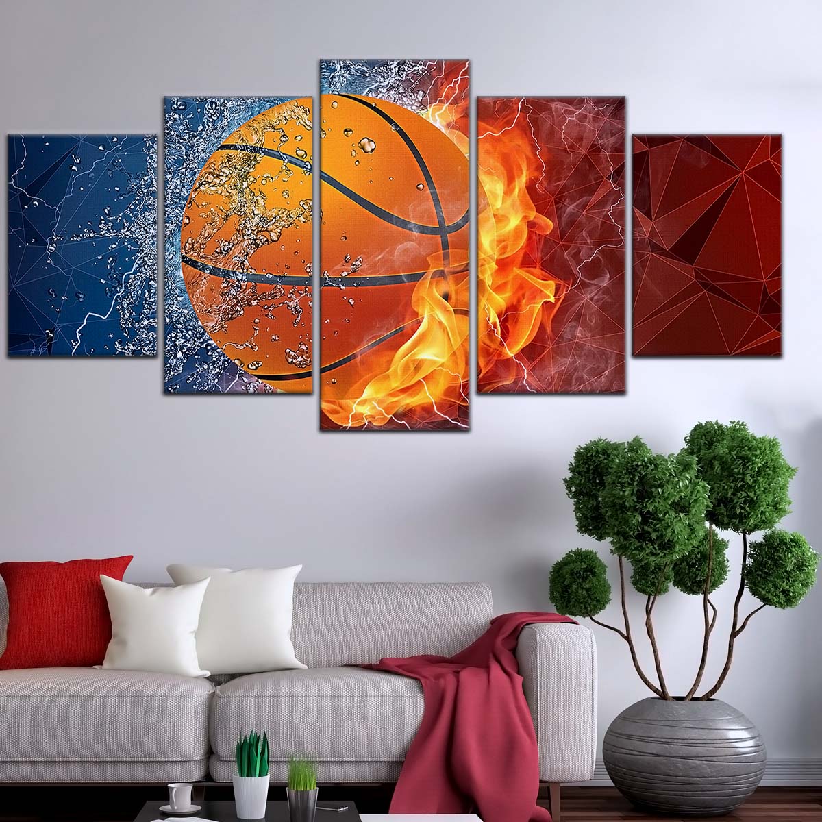 Basketball Wall Art - BK5070 - Dynamic Basketball - Basketball Poster - Basketball Canvas