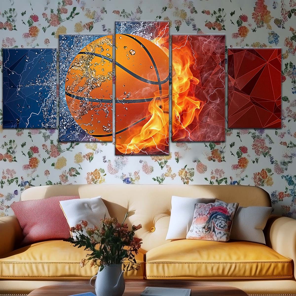 Basketball Wall Art - BK5070 - Dynamic Basketball - Basketball Poster - Basketball Canvas