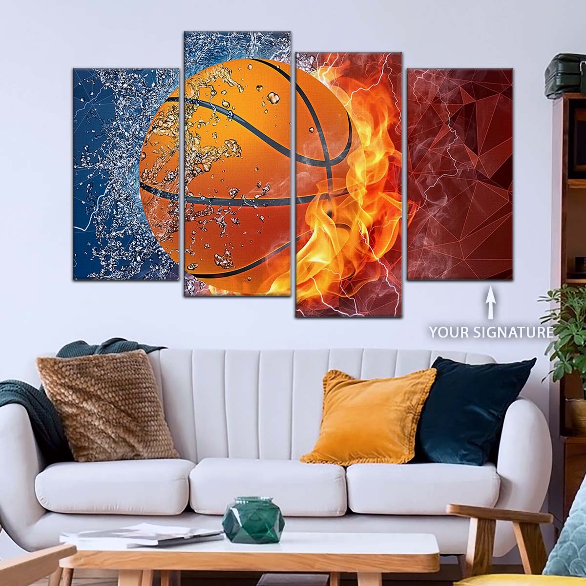 Basketball Wall Art - BK5070 - Dynamic Basketball - Basketball Poster - Basketball Canvas