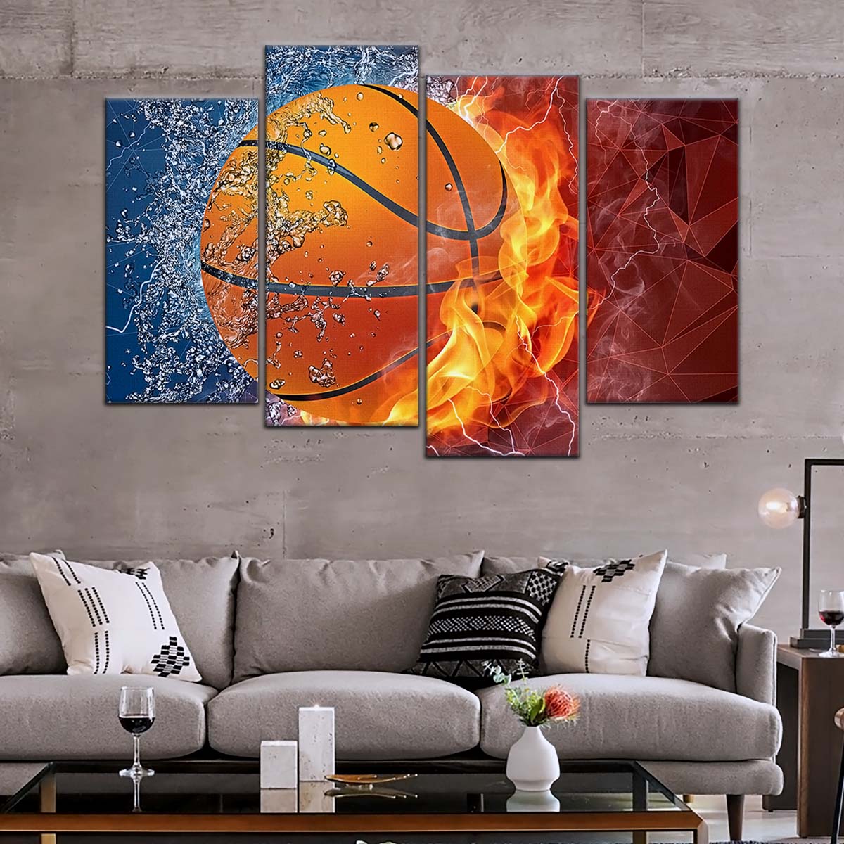 Basketball Wall Art - BK5070 - Dynamic Basketball - Basketball Poster - Basketball Canvas