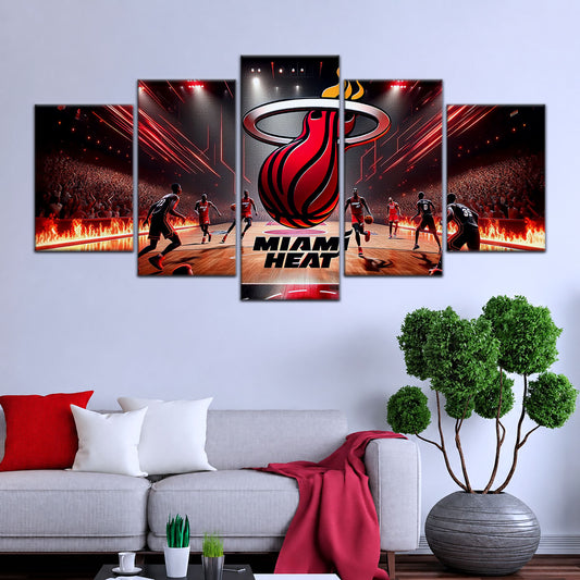 Basketball Wall Art - BK5044 - Miami Heat Basketball - Basketball Poster - Basketball Canvas