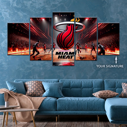 Basketball Wall Art - BK5044 - Miami Heat Basketball - Basketball Poster - Basketball Canvas
