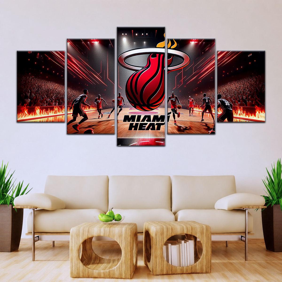 Basketball Canvas Wall Art - BK5044 - Miami Heat Basketball