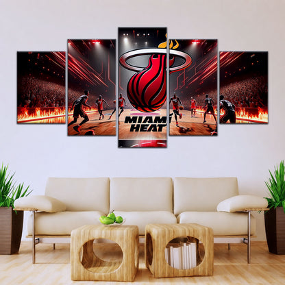 Basketball Canvas Wall Art - BK5044 - Miami Heat Basketball