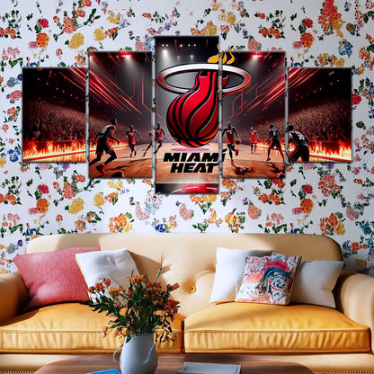 Basketball Canvas Wall Art - BK5044 - Miami Heat Basketball