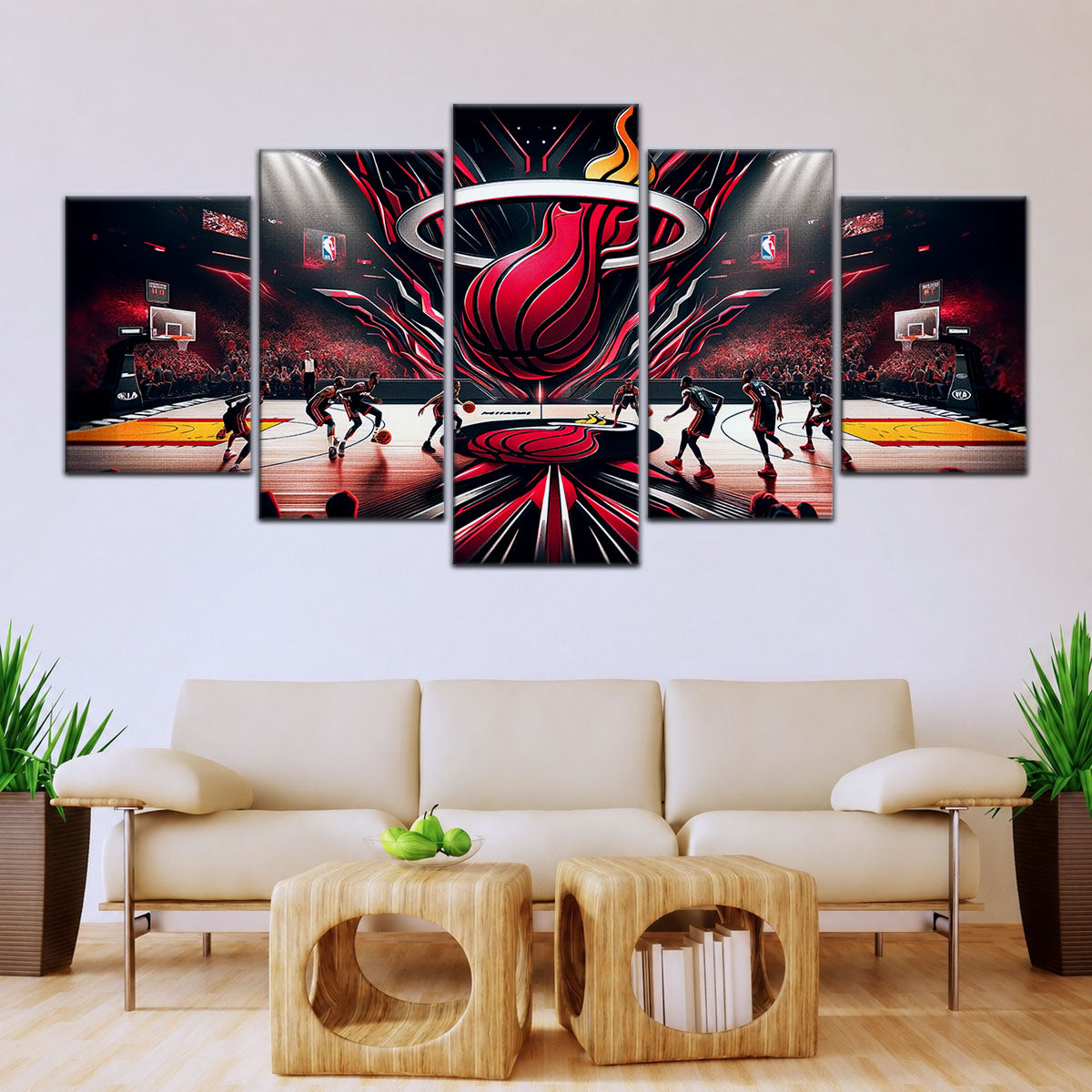 Basketball Canvas Wall Art - BK5045 - Miami Heat Basketball