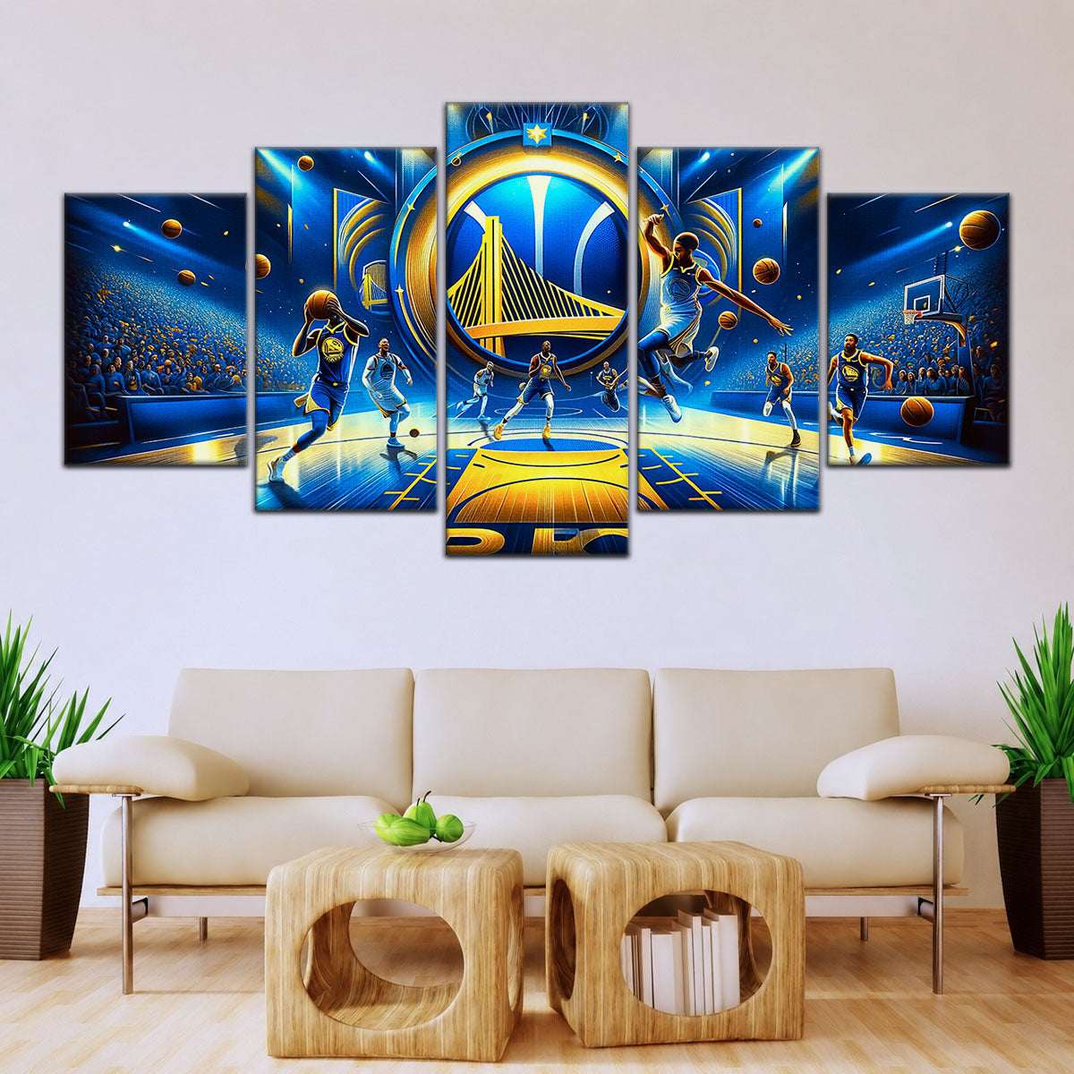 Basketball Canvas Wall Art - BK5047 - Golden State Warriors
