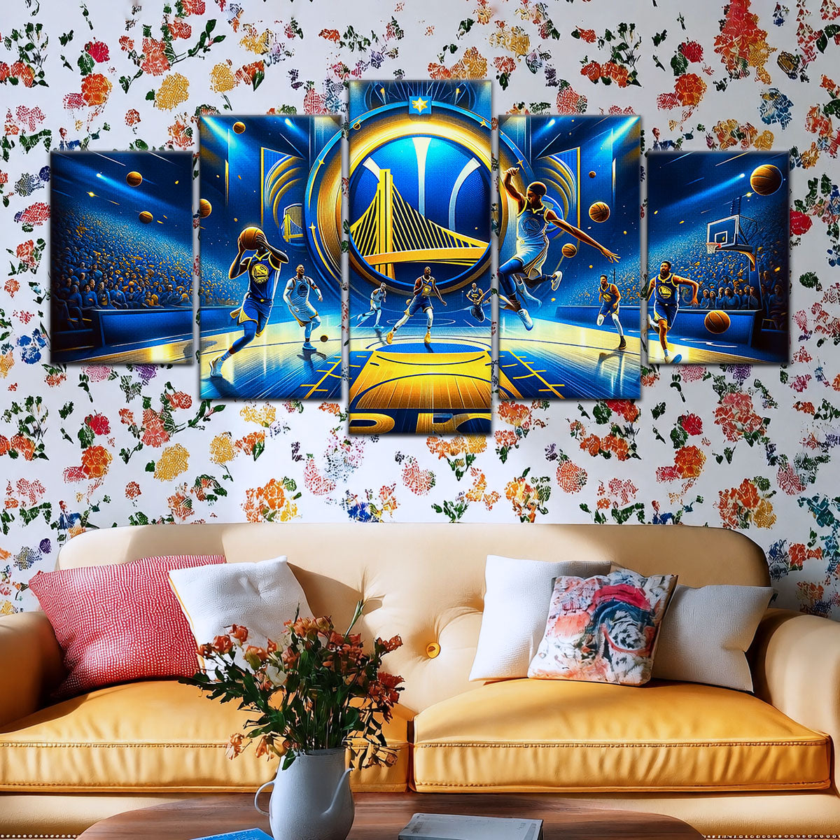Basketball Canvas Wall Art - BK5047 - Golden State Warriors
