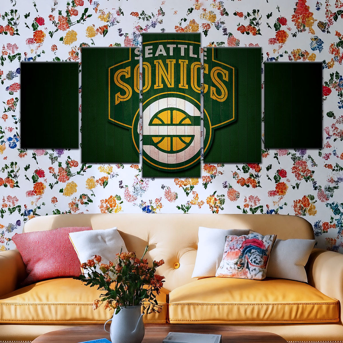 Basketball Canvas Wall Art - BK5061 - Seattle Supersonics Sports