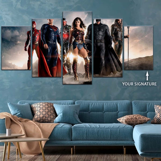 DC Wall Art - DCEU5022 - Superman - Batman - Wonder Woman - Aquaman - Flash - Zack Snyder's Justice League - DC Extended Universe Poster - DC Extended Universe Canvas