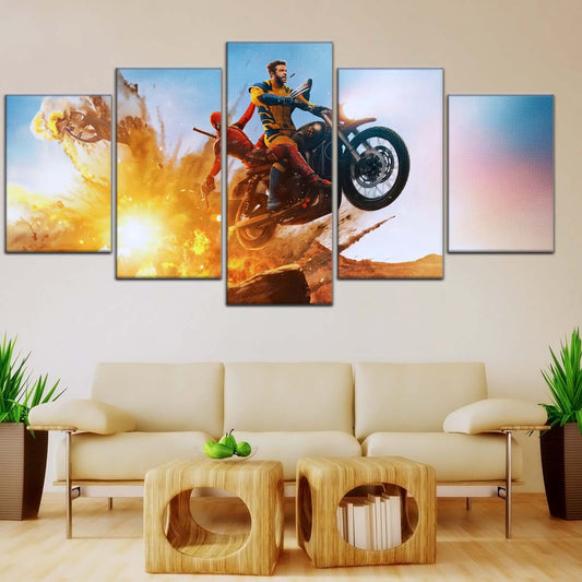 DC Wall Art - DCEU5038 - Deadpool & Wolverine Explosive Adventure - DC Extended Universe Poster - DC Extended Universe Canvas