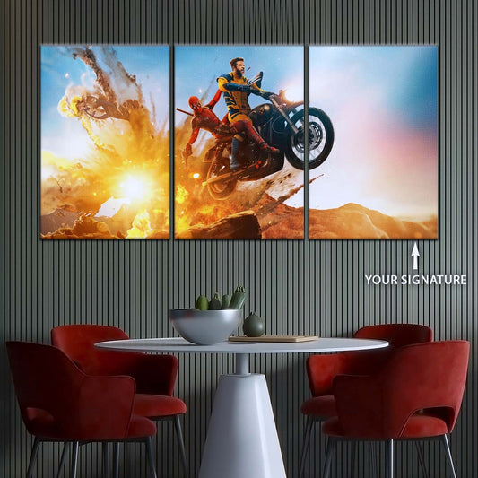 DC Wall Art - DCEU5038 - Deadpool & Wolverine Explosive Adventure - DC Extended Universe Poster - DC Extended Universe Canvas