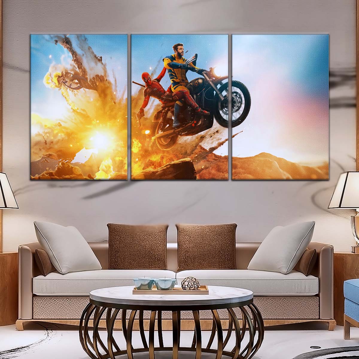 DC Wall Art - DCEU5038 - Deadpool & Wolverine Explosive Adventure - DC Extended Universe Poster - DC Extended Universe Canvas