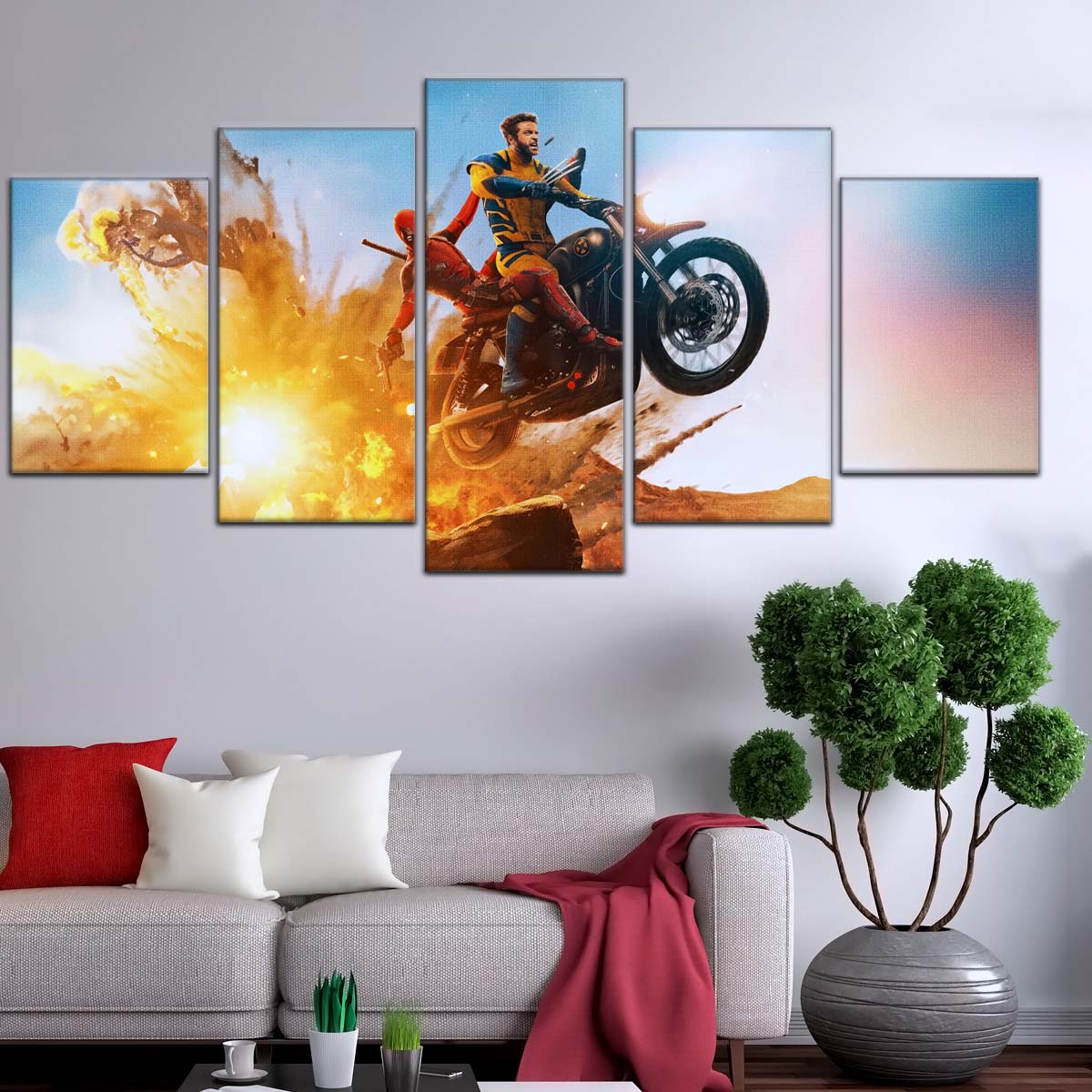 DC Wall Art - DCEU5038 - Deadpool & Wolverine Explosive Adventure - DC Extended Universe Poster - DC Extended Universe Canvas