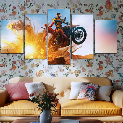 DC Wall Art - DCEU5038 - Deadpool & Wolverine Explosive Adventure - DC Extended Universe Poster - DC Extended Universe Canvas