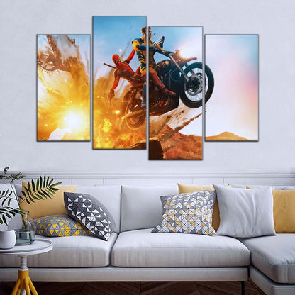 DC Wall Art - DCEU5038 - Deadpool & Wolverine Explosive Adventure - DC Extended Universe Poster - DC Extended Universe Canvas