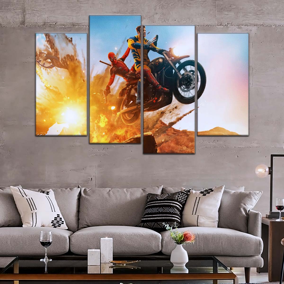 DC Wall Art - DCEU5038 - Deadpool & Wolverine Explosive Adventure - DC Extended Universe Poster - DC Extended Universe Canvas