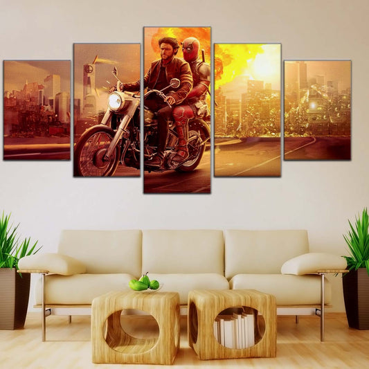 DC Wall Art - DCEU5039 - Deadpool & Wolverine Explosive Adventure - DC Extended Universe Poster - DC Extended Universe Canvas