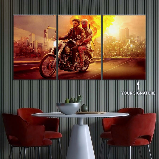 DC Wall Art - DCEU5039 - Deadpool & Wolverine Explosive Adventure - DC Extended Universe Poster - DC Extended Universe Canvas