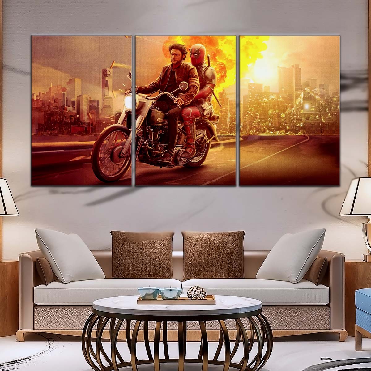 DC Wall Art - DCEU5039 - Deadpool & Wolverine Explosive Adventure - DC Extended Universe Poster - DC Extended Universe Canvas