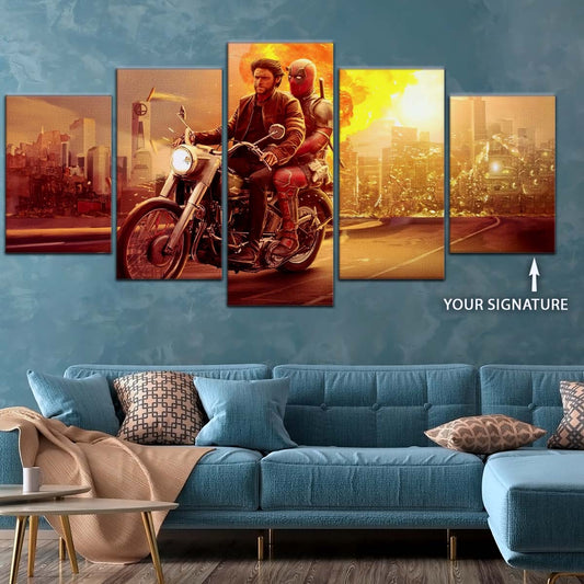 DC Wall Art - DCEU5039 - Deadpool & Wolverine Explosive Adventure - DC Extended Universe Poster - DC Extended Universe Canvas