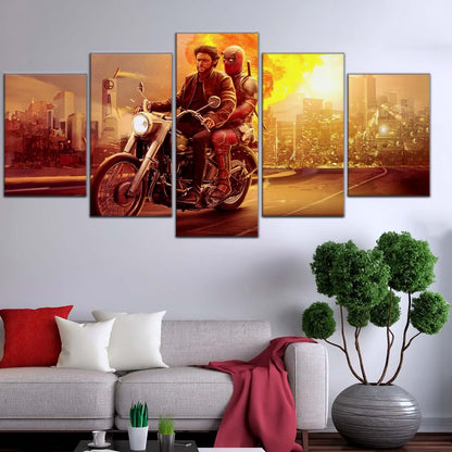 DC Wall Art - DCEU5039 - Deadpool & Wolverine Explosive Adventure - DC Extended Universe Poster - DC Extended Universe Canvas