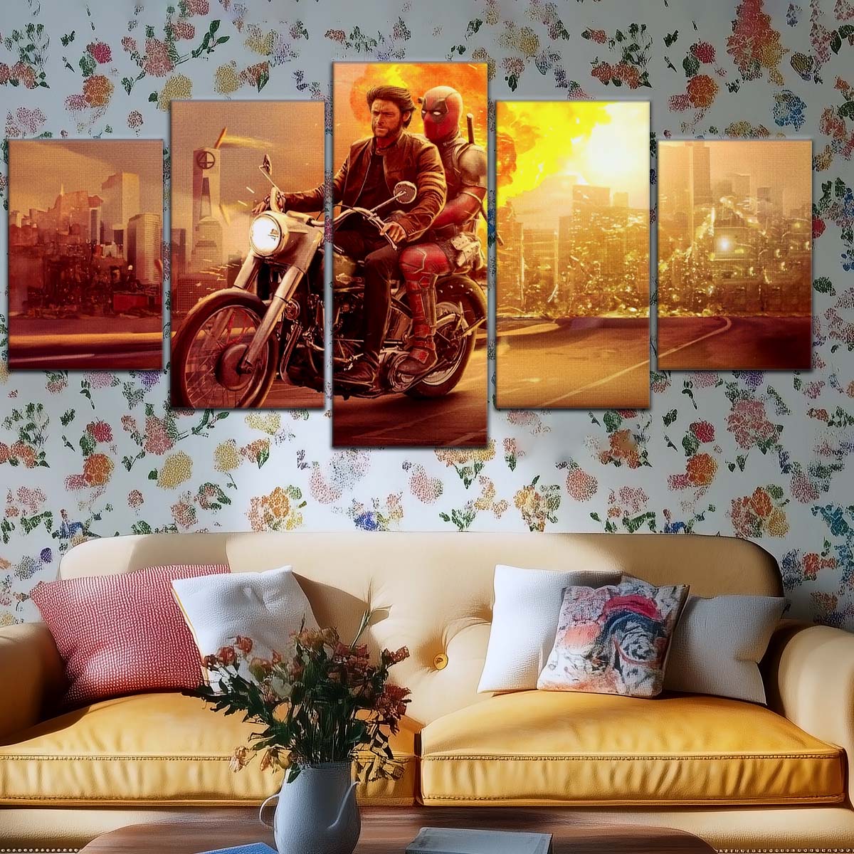 DC Wall Art - DCEU5039 - Deadpool & Wolverine Explosive Adventure - DC Extended Universe Poster - DC Extended Universe Canvas