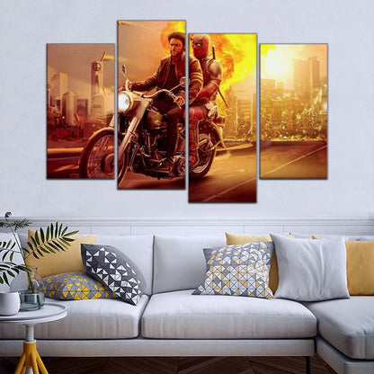 DC Wall Art - DCEU5039 - Deadpool & Wolverine Explosive Adventure - DC Extended Universe Poster - DC Extended Universe Canvas