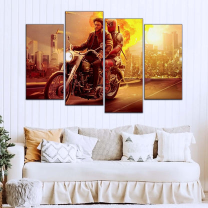 DC Wall Art - DCEU5039 - Deadpool & Wolverine Explosive Adventure - DC Extended Universe Poster - DC Extended Universe Canvas
