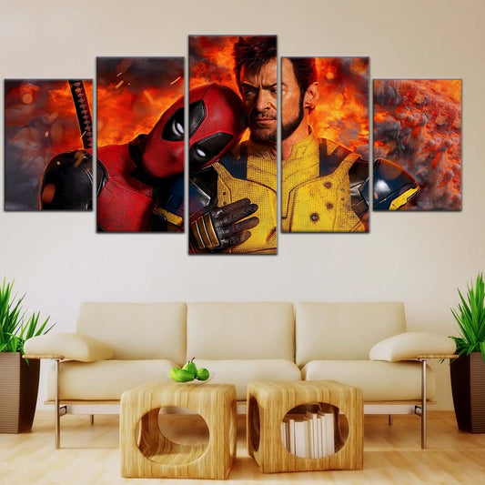 DC Wall Art - DCEU5041 - Deadpool & Wolverine - Heroes United in Action - DC Extended Universe Poster - DC Extended Universe Canvas