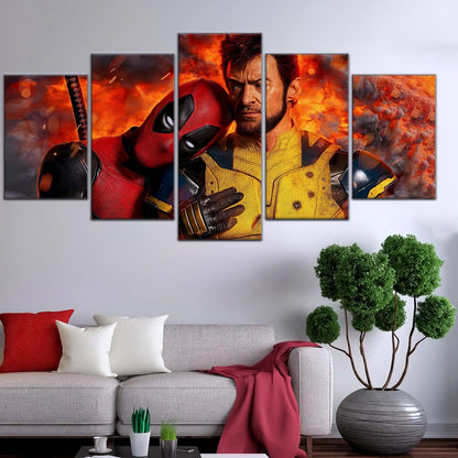 DC Wall Art - DCEU5041 - Deadpool & Wolverine - Heroes United in Action - DC Extended Universe Poster - DC Extended Universe Canvas