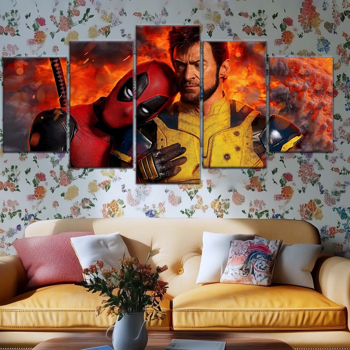 DC Wall Art - DCEU5041 - Deadpool & Wolverine - Heroes United in Action - DC Extended Universe Poster - DC Extended Universe Canvas