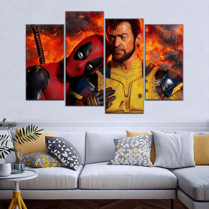 DC Wall Art - DCEU5041 - Deadpool & Wolverine - Heroes United in Action - DC Extended Universe Poster - DC Extended Universe Canvas