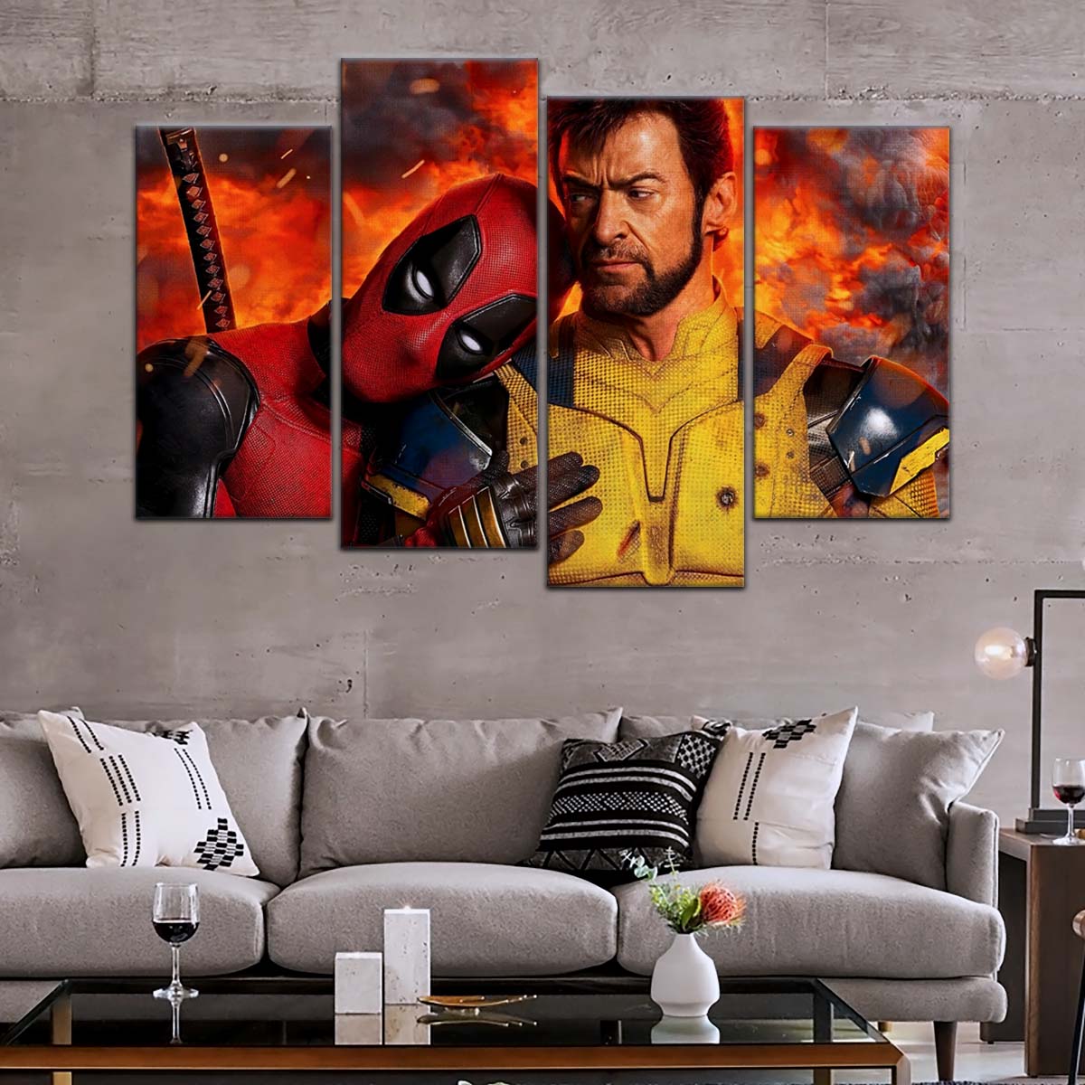 DC Wall Art - DCEU5041 - Deadpool & Wolverine - Heroes United in Action - DC Extended Universe Poster - DC Extended Universe Canvas