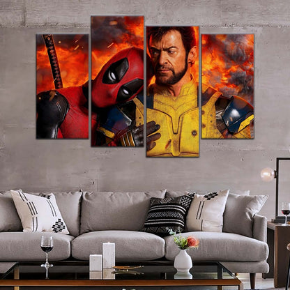 DC Wall Art - DCEU5041 - Deadpool & Wolverine - Heroes United in Action - DC Extended Universe Poster - DC Extended Universe Canvas