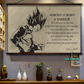 DR019 - Nobody Is Born A Warrior - Vegeta - Horizontal Poster - Horizontal Canvas - Dragon Ball Poster