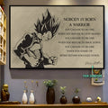DR019 - Nobody Is Born A Warrior - Vegeta - Horizontal Poster - Horizontal Canvas - Dragon Ball Poster
