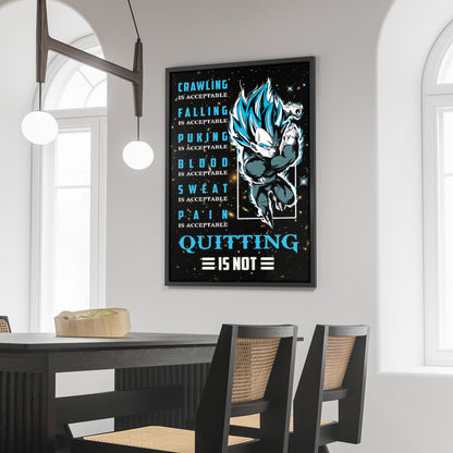 DR080 - Goku Dragon Ball Z Motivational Canvas Wall Art - 7 Virtues of a Warrior & 5 Keys to Health - Anime Poster Room Decor