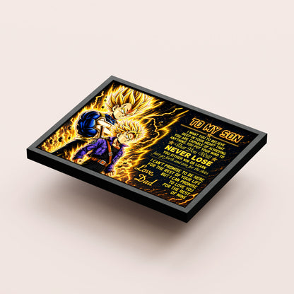 Dragon Ball Z Vegeta and Trunks Canvas Wall Art - To My Son From Dad Meaningful Gift for Son - DBZ Anime Ready to Hang Boy Room Decor - DR111
