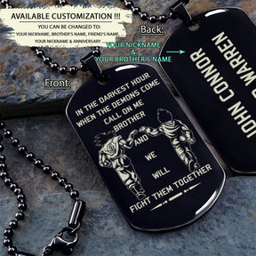DRD004 - Call On Me Brother - English - Goku - Vegeta - Dragon Ball - Engrave Black Dog Tag
