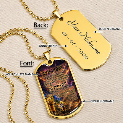Personalized Dragon Ball Goku & Gohan Dog Tag Necklace - "To My Son From Dad" Stainless Steel Pendant - Meaningful Anime Gift for DBZ Fans - DRDL113