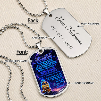 Personalized Dragon Ball Goku & Gohan Dog Tag Necklace - "To My Son From Dad" Stainless Steel Pendant - Meaningful Anime Gift for DBZ Fans - DRDL124