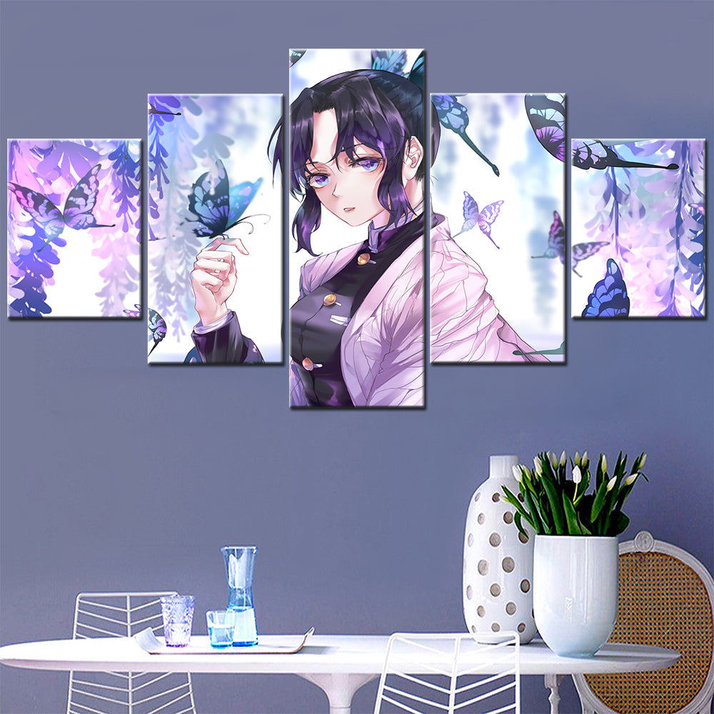 demon slayer - kimetsu no yaiba - 5 pieces wall art - kochou shinobu - demon slayer poster - demon slayer wall art